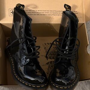 Dr. Martens Women's Shiny Black Combat Boots Women’s Size 7